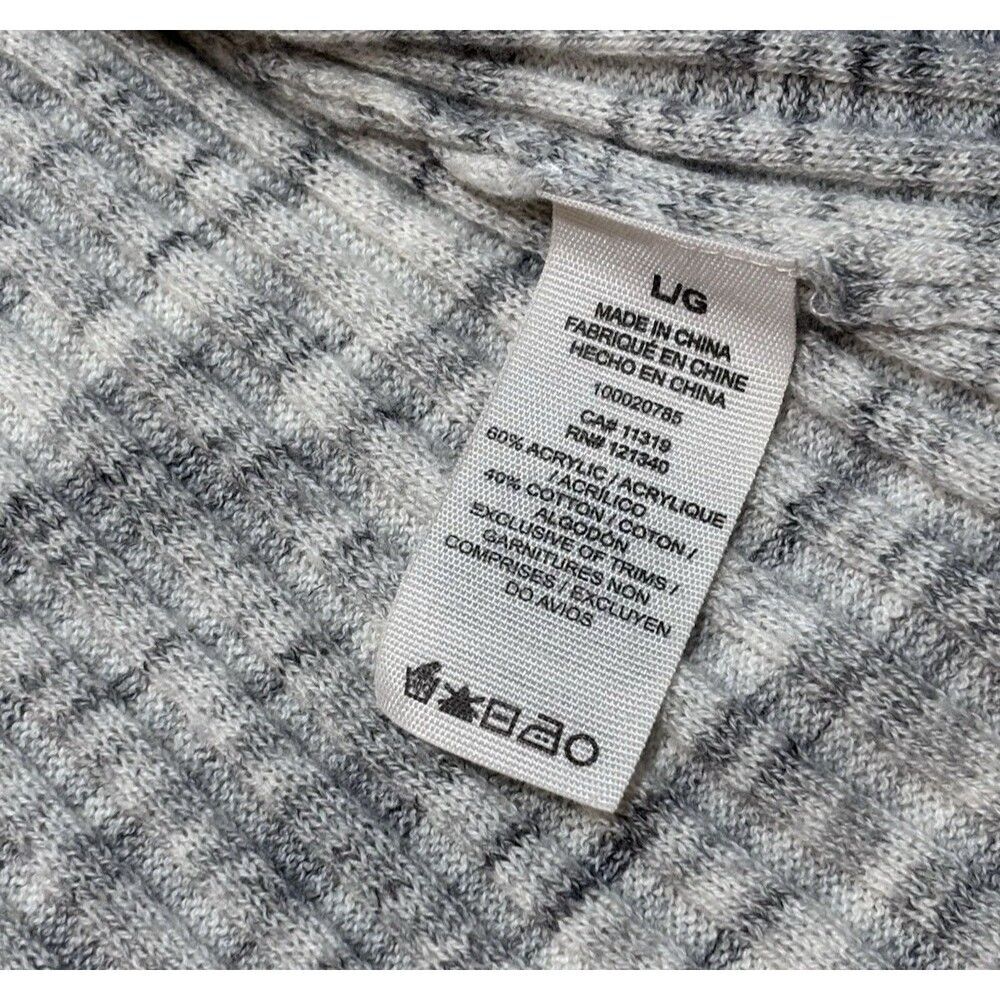 Women’s Garage Grey Navy Heather Open-Front Long Gray Knit Cardigan Sweater L - Picture 12 of 16